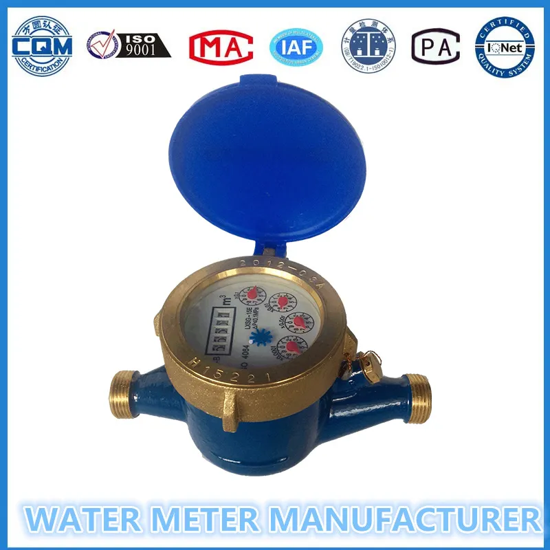 "1/2" Inch Hot Brass Multi-Jet Dry Dial Type Water Meter