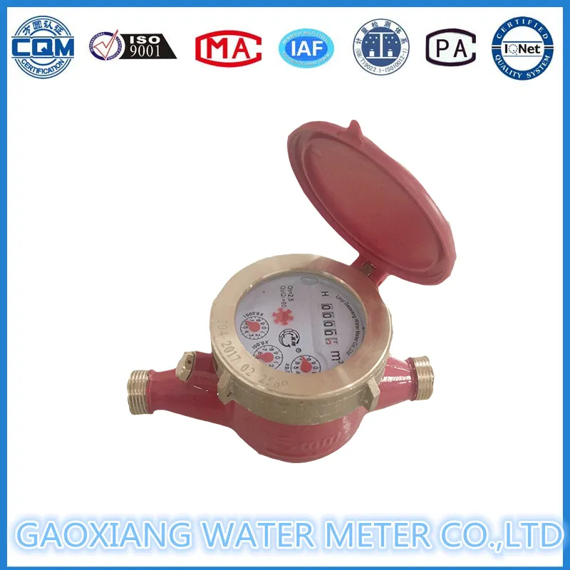 "1/2" Inch Hot Brass Multi-Jet Dry Dial Type Water Meter