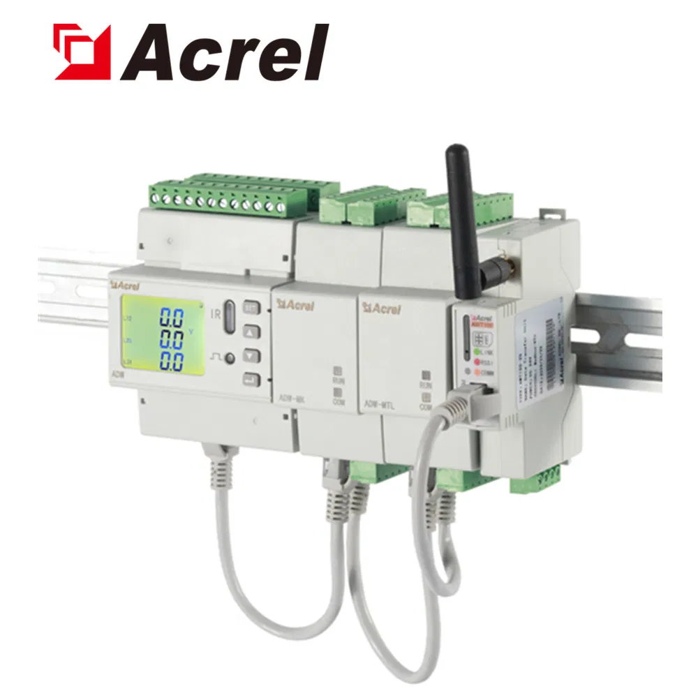 Acrel Multi Loop Three Phase Iot Three Phase LCD Digital Modular Power Analyzer Energy Meter Power Meter Adw210 -D10-1s
