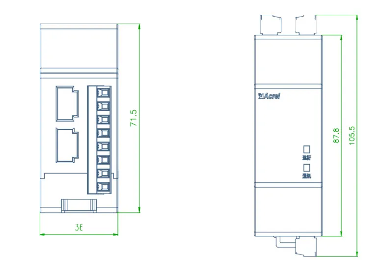 Acrel Multi Loop Three Phase Iot Three Phase LCD Digital Modular Power Analyzer Energy Meter Power Meter Adw210-D10-1s
