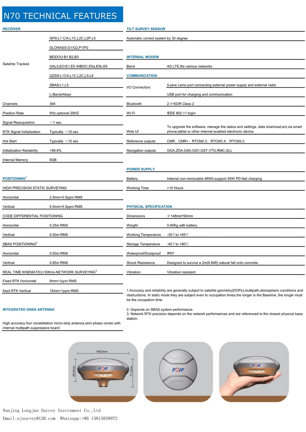 Compact GPS with Controller as Network Foif Gnss Rtk (N70mini)