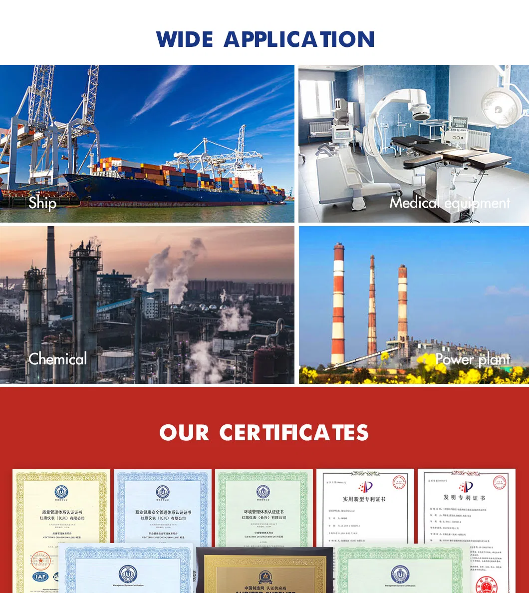 Hongqi &reg; Red Pointer with Black Pointer Railway Use Pressure Gauge 0-1600kpa