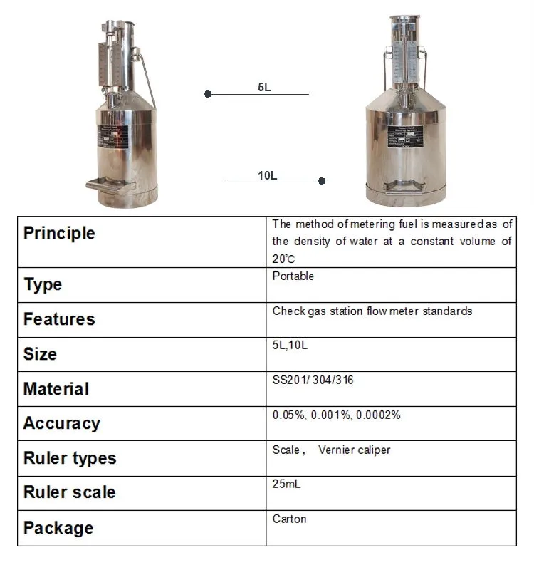 Measuring Can Portable Prover Measuring Can for Fuel Dispenser