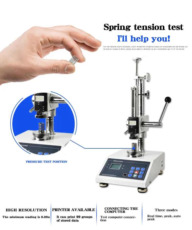 Medium Test Range From 50 to 500n Digital Display Spring Tension and Compression Testing Machine